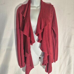 Covington beautiful open front cardigan sweater, Red in size large